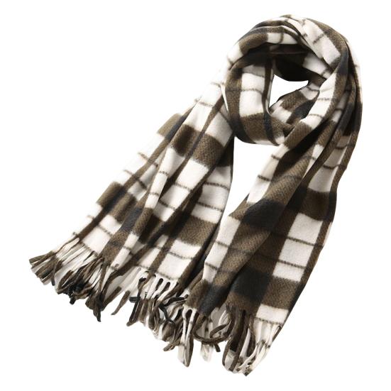 Women Winter Scarf Plaid Print Lightweight Soft Warm Scarf