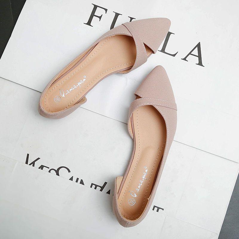 Shoes for Women Evening Woman Flats Pointed Toe Pink Slip-on Popular Elegant and Fashionable Summer 2025 High Quality Fashion 39