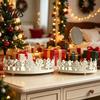 Рождественский centerpiece для стола 2 шт. Поднос-домик, Декоративный металлический поднос для столешницы с дизайном зимней вечеринки и дерева, Органайзер для рабочего стола