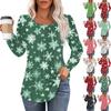 Long Sleeve Shirts For Women Cute Print Graphic Tees Blouses Dressy Casual Blouses Pleated Scooped Neck Tunic Tops