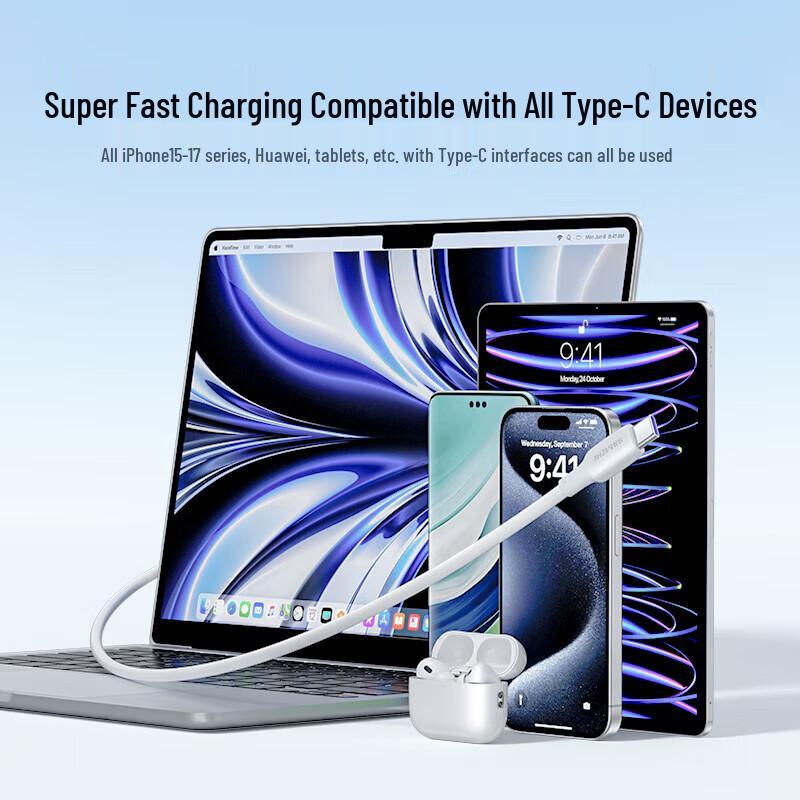 Сверхбыстрый кабель для передачи данных Type-C на Type-C, 100 Вт