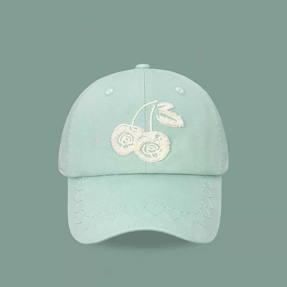 Fashion Adjustable Cherry Baseball Cap Sunscreen Hip-hop Embroidered Peaked Hat Versatile Polyester Sunshade Casquette Girls