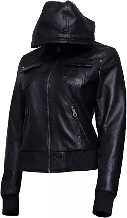 Biker Real Soft Handmade Black Leather Jacket Women 100% Lambskin Motorcycle