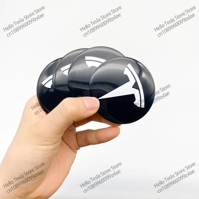 Автомобильная наклейка Tesla 4 шт. 56/60 мм Колпачок центральной ступицы колеса автомобиля Автоаксессуар Для Tesla Model 3 2021 S X Y Стиль Roadster Invader Coil