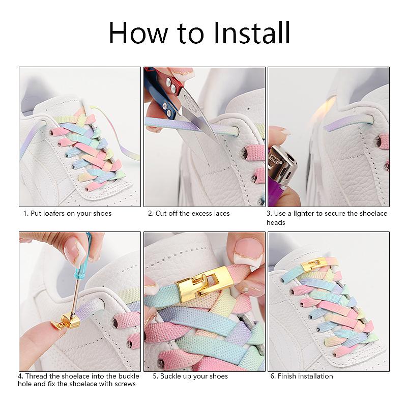 Красочные эластичные крестообразные шнурки без завязок кроссовки 8 мм шириной плоские без завязывания шнурки детские взрослые радужные резиновые шнурки