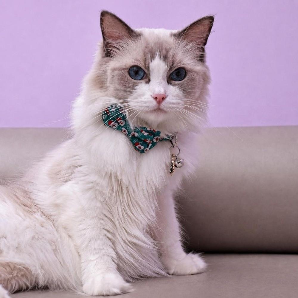 Striped Pet Bow Tie Collar Detachable Safety Breakaway Collar Holiday Decoration
