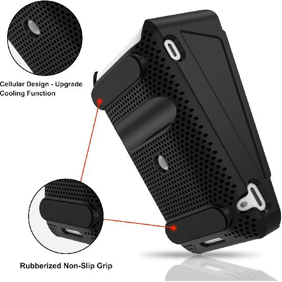 Kailfee Protective Case and Screen Protector*3 for Square Terminal Card Reader - Rubberized Hard Casing with Non-Slip Base and Tempered Glass(Black)