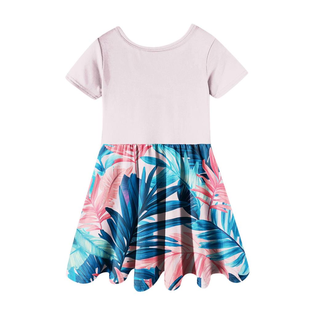 Летнее платье для девочек, платье для малышей, однотонное повседневное платье-футболка с коротким рукавом А-силуэта