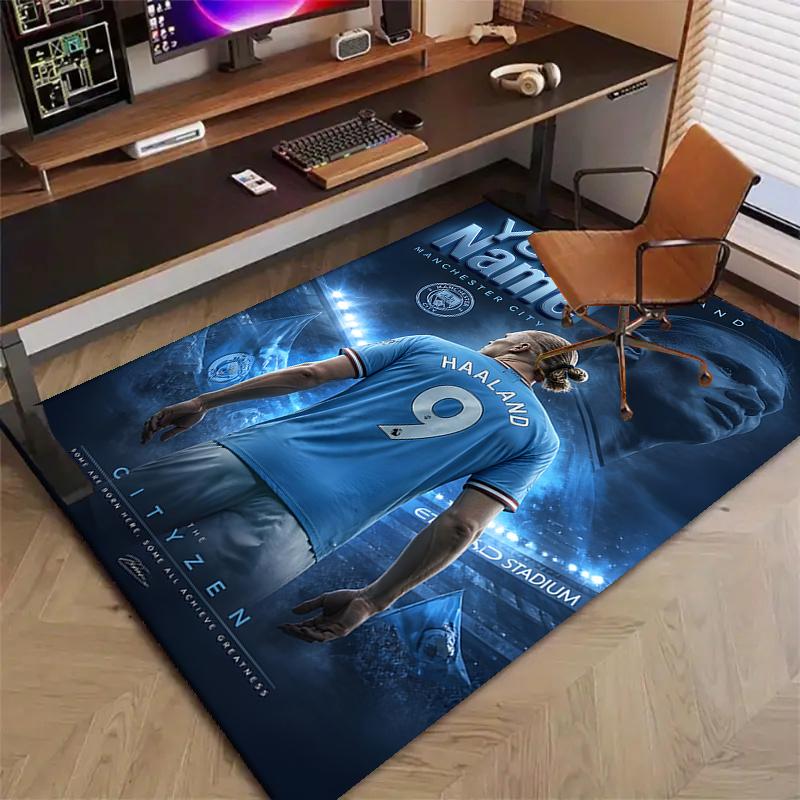 Haaland Design Area Rug Personalized Name- Non-Slip, Soft & Cozy Floor Mat for Living Room, Office - Indoor/Outdoor Carpet