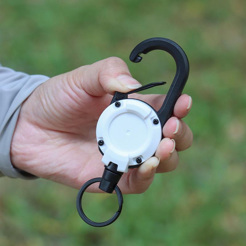 High Rebound Elastic Retractable Keychain with Steel Wire Rope and Anti-Loss Buckle