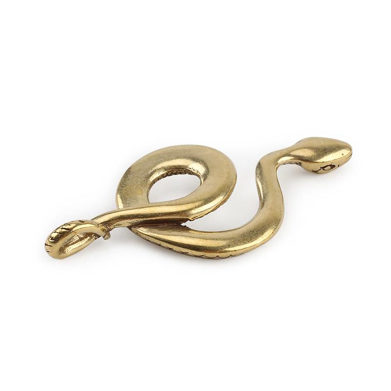 1Pc Vintage Brass Snake Key Ring Outdoor Small Tool Car Hanging