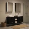 5 Piece Bathroom Furniture Set Black Oak Engineered Wood and Glass