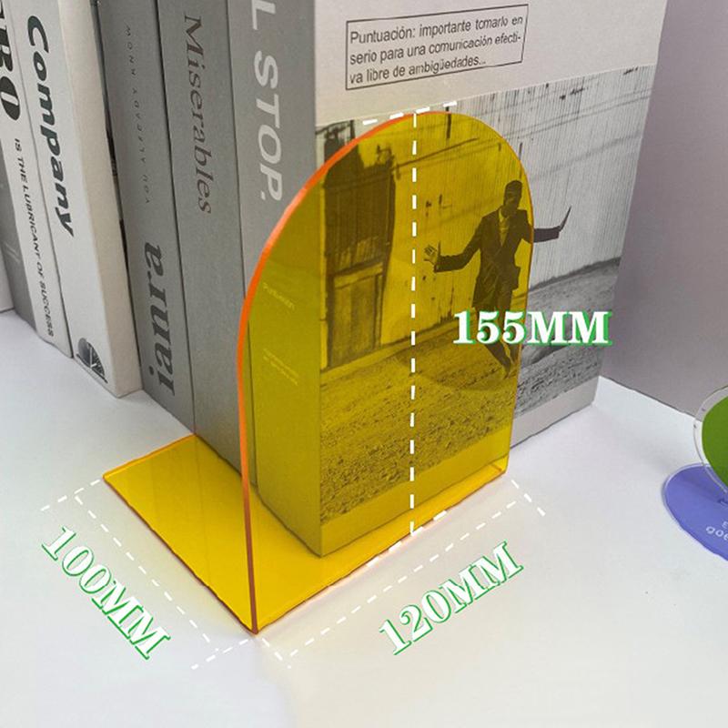 1 Pair Clear Acrylic Bookends Non-Skid Book End For School Library And Desktop Organizer, Acrylic Book Ends For Book Shelves