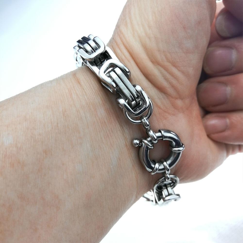 Браслет из нержавеющей стали, византийский звено, браслет для мужчин, женщин, мальчиков, водонепроницаемость