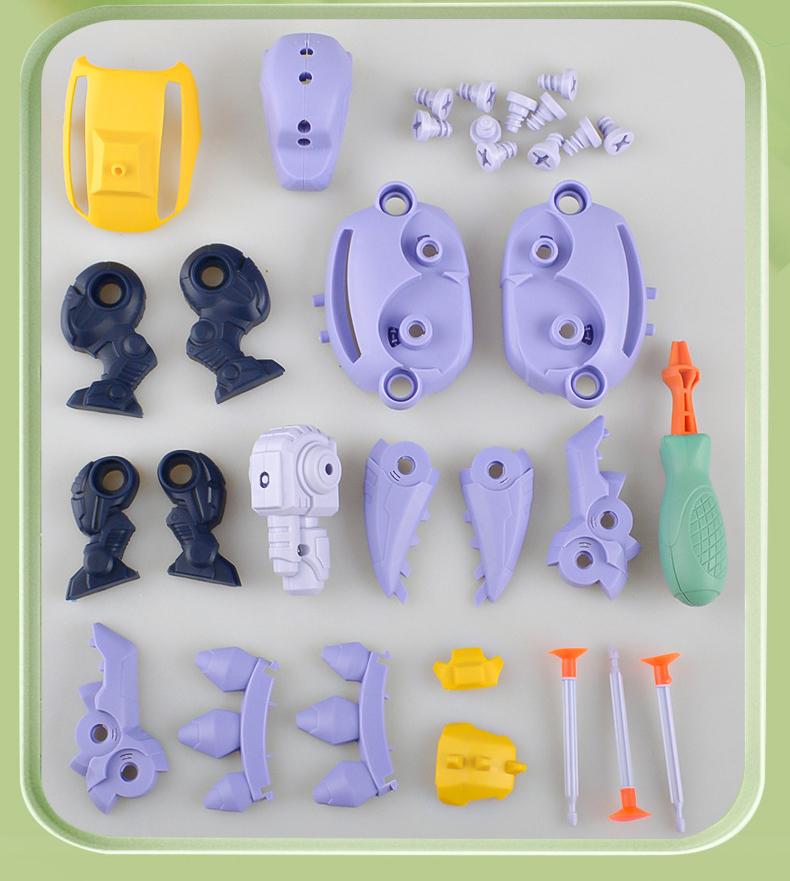 Children's Dinosaur 3D Puzzle Toys Press To Fire Bullets DIY Detachable Assembly Screw Toys