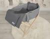 Handmade BOHO Cotton Moses Basket with Mattress - Dark Gray