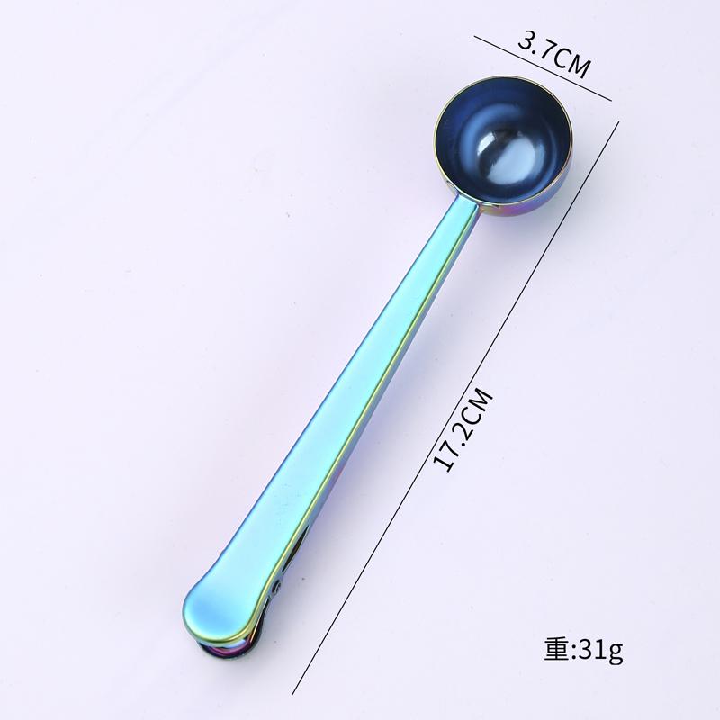 2 в 1 ложка-лопатка для кофе из нержавеющей стали с зажимом для герметизации, серебряные кухонные принадлежности с зажимом для герметизации, кухонные принадлежности в подарок