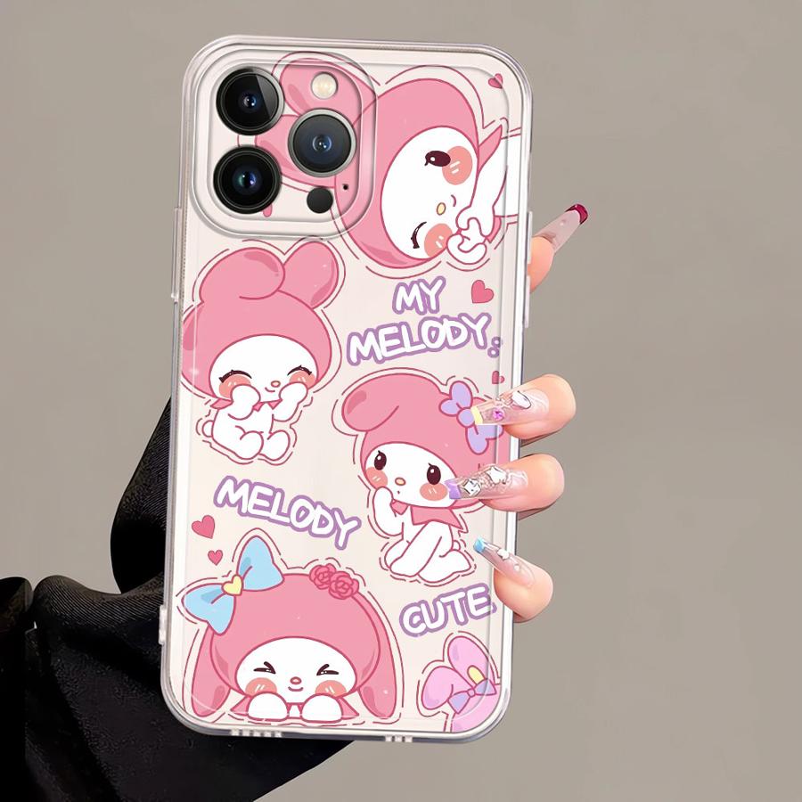 Case for iPhone 17 Pro Max 7 8 XS Max XR 15 14 Plus 12 Mini Air 11 16 13 Pro Soft Phone Cover Sanrio Hello Kitty Melody