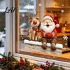 Waterproof PVC Window Film Christmas Cling Reindeer Decals and Santa Claus Static Seasonal Store Display