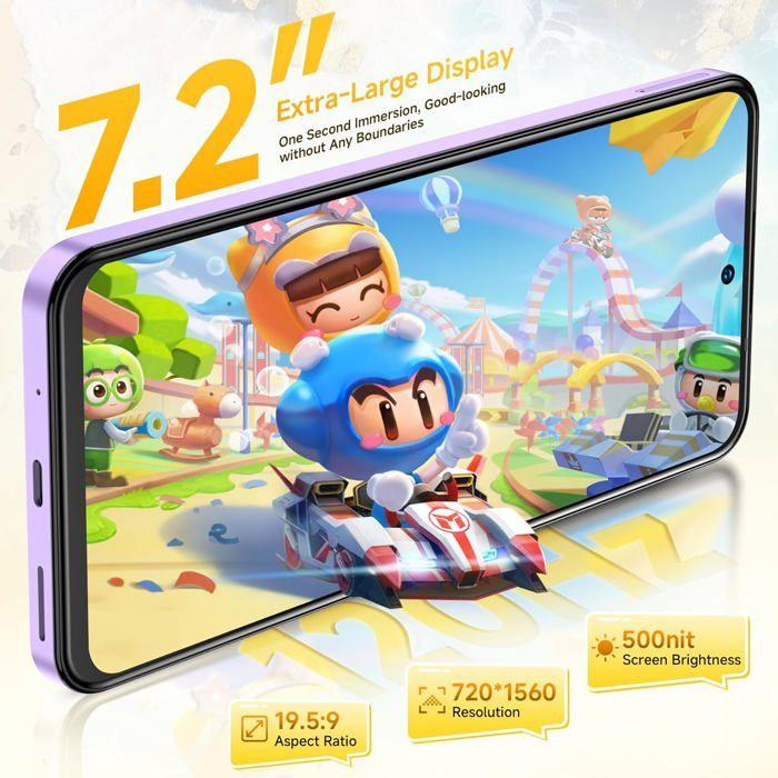 Telephone Portable OUKITEL C68 Plus 24GO+512GO Écran 7.2" 6000mAh Smartphone Débloqué 64MP Téléphone Android 15 Double SIM/NFC Noir