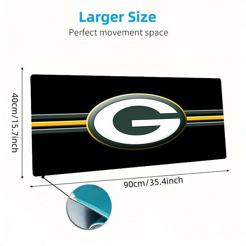 Green Bay Packers Print Cushion Non-slip Laptop Tablet Big Mousepad XXL Mat Mini PC Playmat With Lock edge