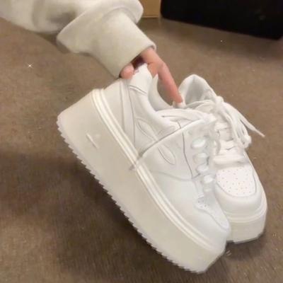 Износостойкие белые туфли на платформе, женские, новые, универсальные, маленькие, увеличивающие рост, кроссовки, спортивные, повседневные, Borad, обувь Ins Fashion Shoes