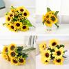 1 Bunch Fake Flowers Realistic Artificial Flowers Bouquet Wedding Bouquet 24 Sunflower Home Decor Silk Sunflower