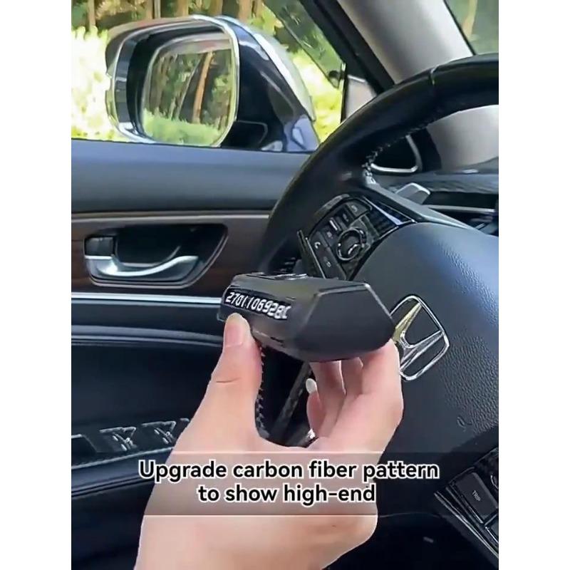 1 шт. Премиальная вращающаяся табличка с номером для парковки из углеродного волокна с аварийным стеклобоем - Скрытый дизайн для конфиденциальности