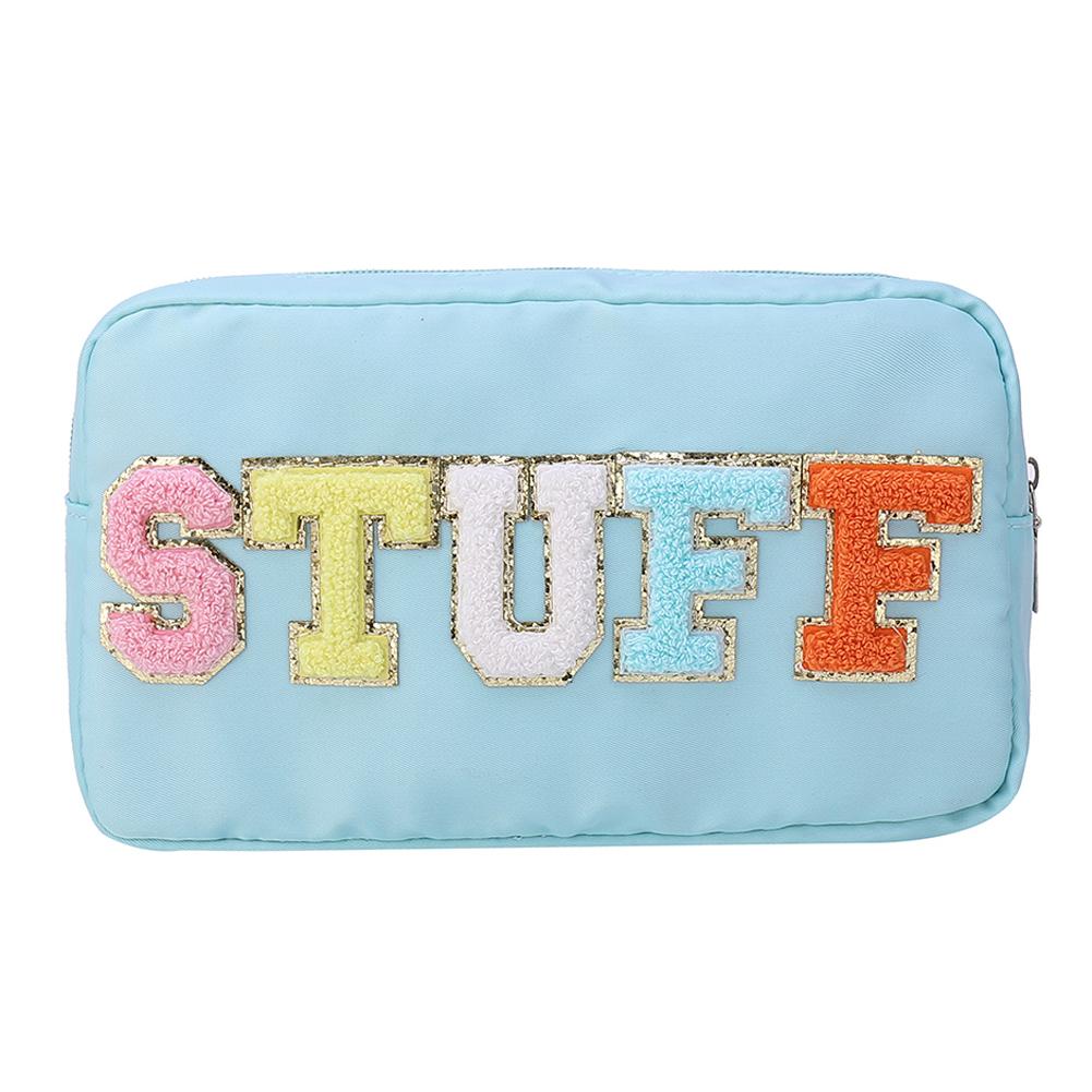 Повседневная косметичка с вышивкой, нашивка с буквой, дорожный органайзер, портативная молния, женская косметичка, водонепроницаемый нейлон для леди и девушек