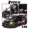 1/32 Honda Civic Type-R Alloy Model, Exquisite Desktop Ornament, The Best Collectible for Car Model Enthusiasts, Halloween Gift