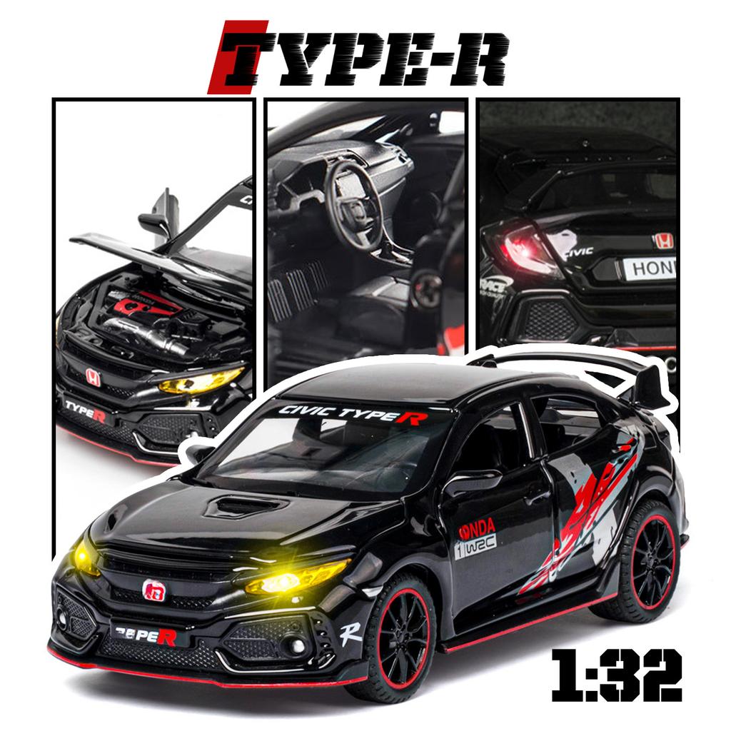 1/32 Honda Civic Type-R Alloy Model, Exquisite Desktop Ornament, The Best Collectible for Car Model Enthusiasts, Halloween Gift
