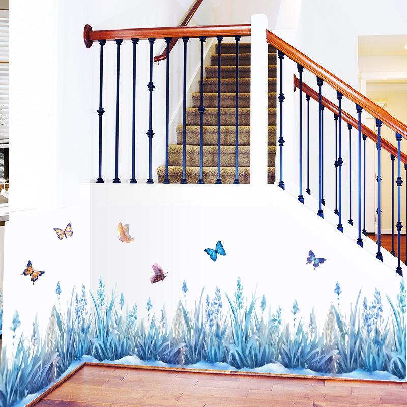 Настенные наклейки для гостиной спальни минималистичные плинтусы цветы розы растения креативная линия талии фоновые картины настенное искусство домашний декор