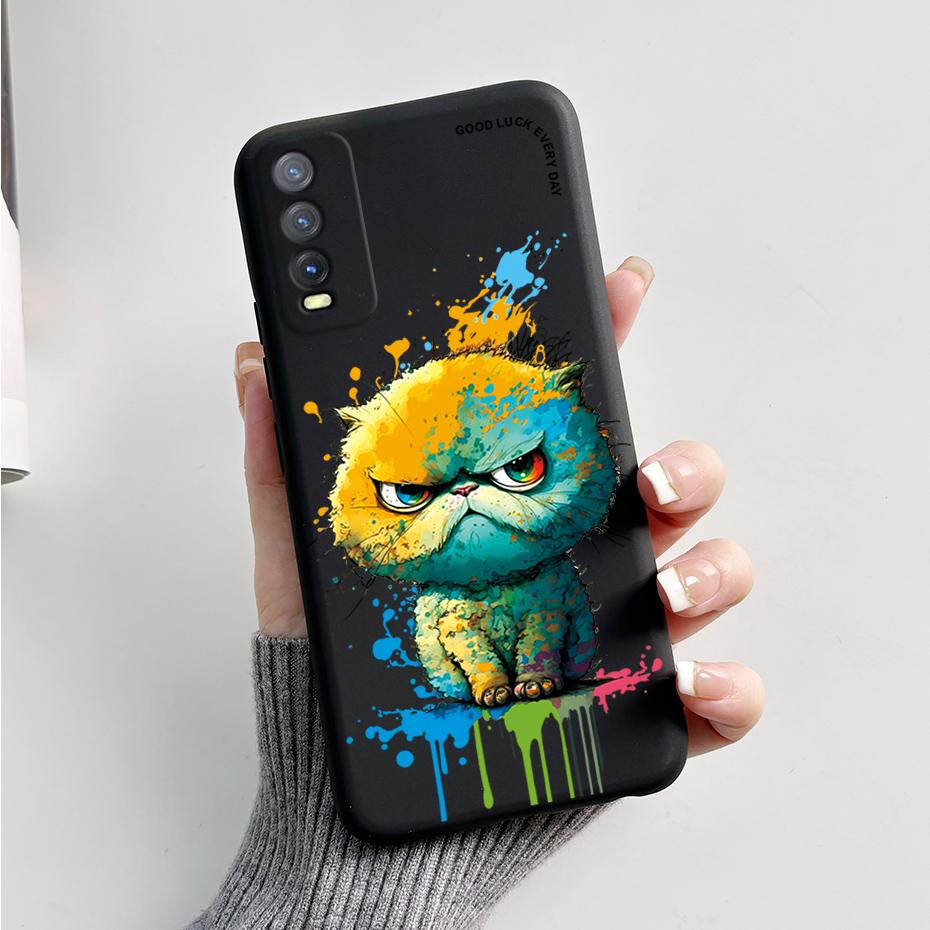 Мягкий чехол для Vivo V2027 Чехол Vivo Y11s Y12s Y12a Y20 Y20s Y20i Чехлы для телефонов Милый узор с кроликом и пандой Силиконовые Capas для Y20 20S