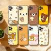 1 шт. Чехол для телефона R-Relax K-kuma R-Rilakkuma для iPhone 17, 16, 15, 14, 13, 12 Plus, Pro Max, XS, 5G, Мягкий силиконовый, Черный