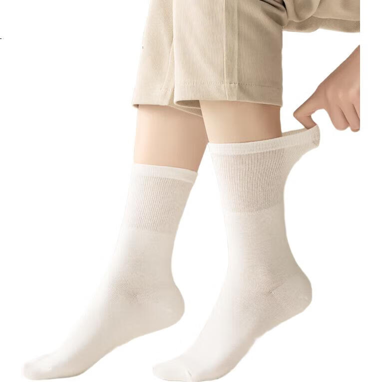 MiiOW Women's Socks, Spring And Autumn Mesh Mid-Calf Socks [10A Antibacterial Cotton Socks], Breathable, Sweat-Absorbing, Casual Versatile, 5 Pairs