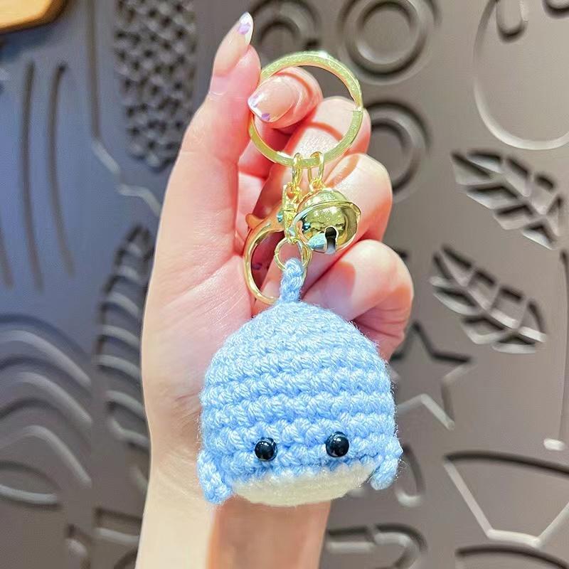 Мультяшный брелок Маленький кит Подвеска Сделай сам Вязание крючком Маленькая игрушка Украшения Подарок Аксессуары для сумки в машину Подвеска ручной работы