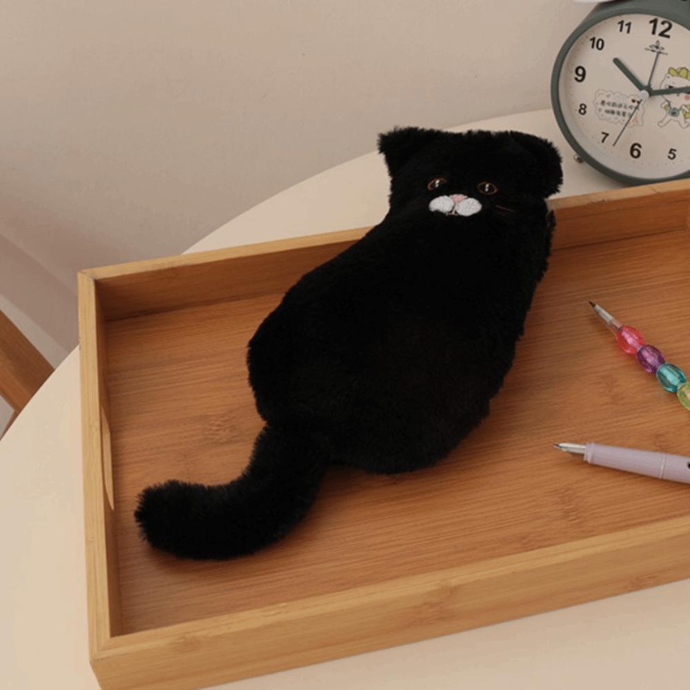 Kawaii Stationery Storage Bag Funny Cat Plush Cat Stationer Bag School Supplies