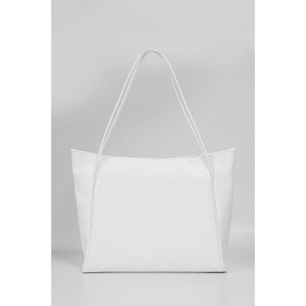 Women's Black Zipper Shopper Bag