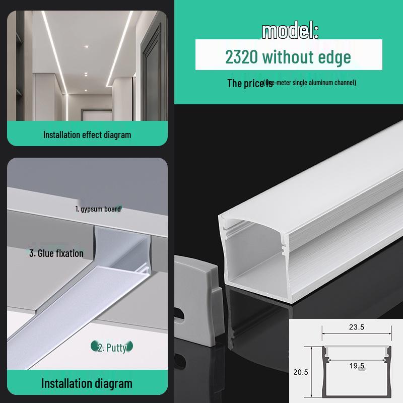 Seamless Linear Recessed LED Light Channel - Aluminum Strip Slot Design