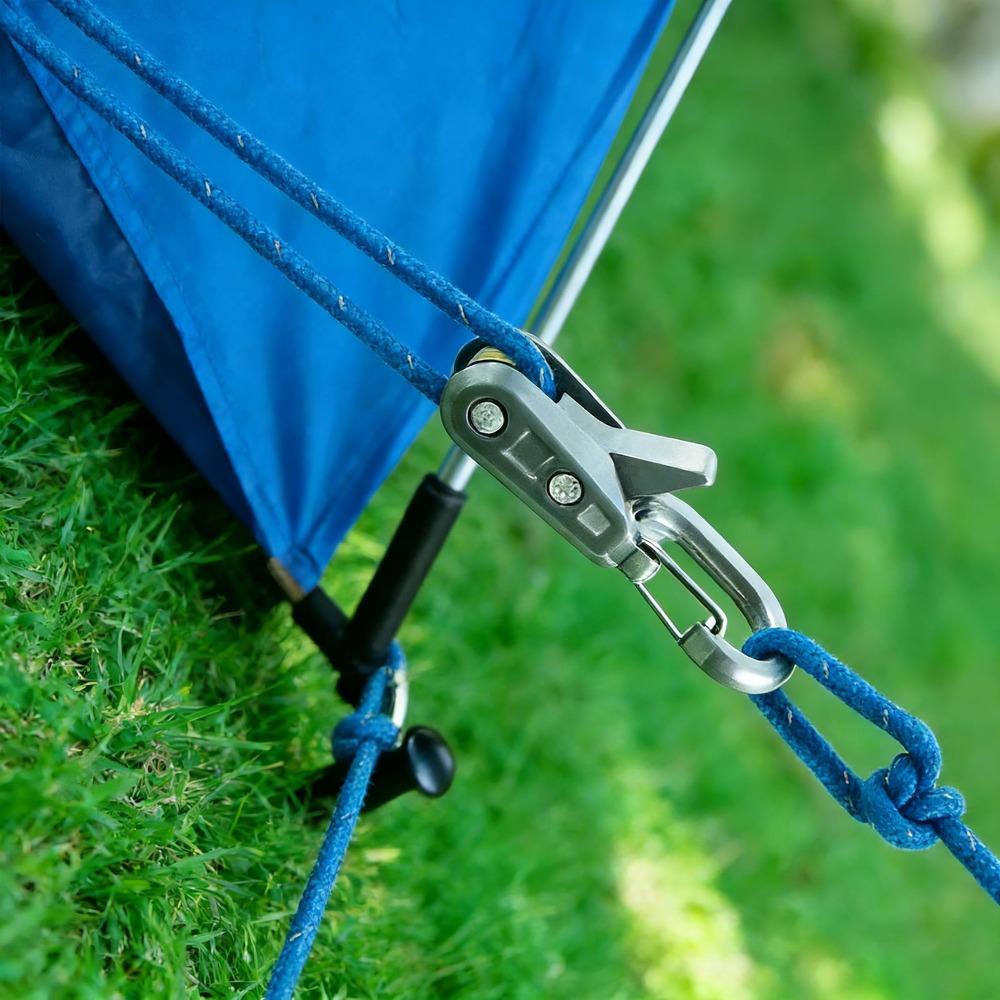 2Pcs/Set Heavy-duty Rope with Roller Tensioner Labor-saving Retractable Tie Down Rope Tent Setup