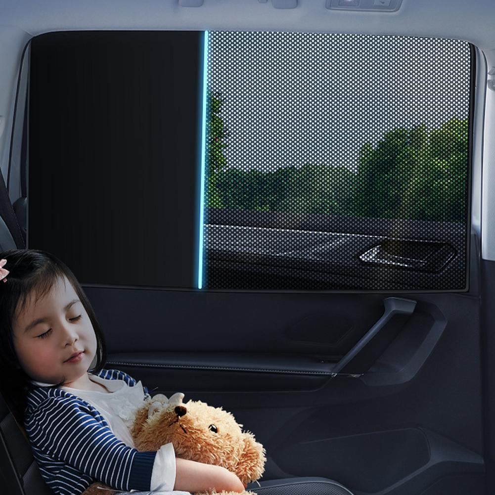 Dual Layer Magnetic Car Sunshades Sun UV Protection for Side Windows Heat Blocking Mesh Sunshade Curtain