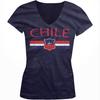 Чили Потертый Флаг Страны Чилийская Гордость Футбол Юношеская Футболка с V-образным вырезом