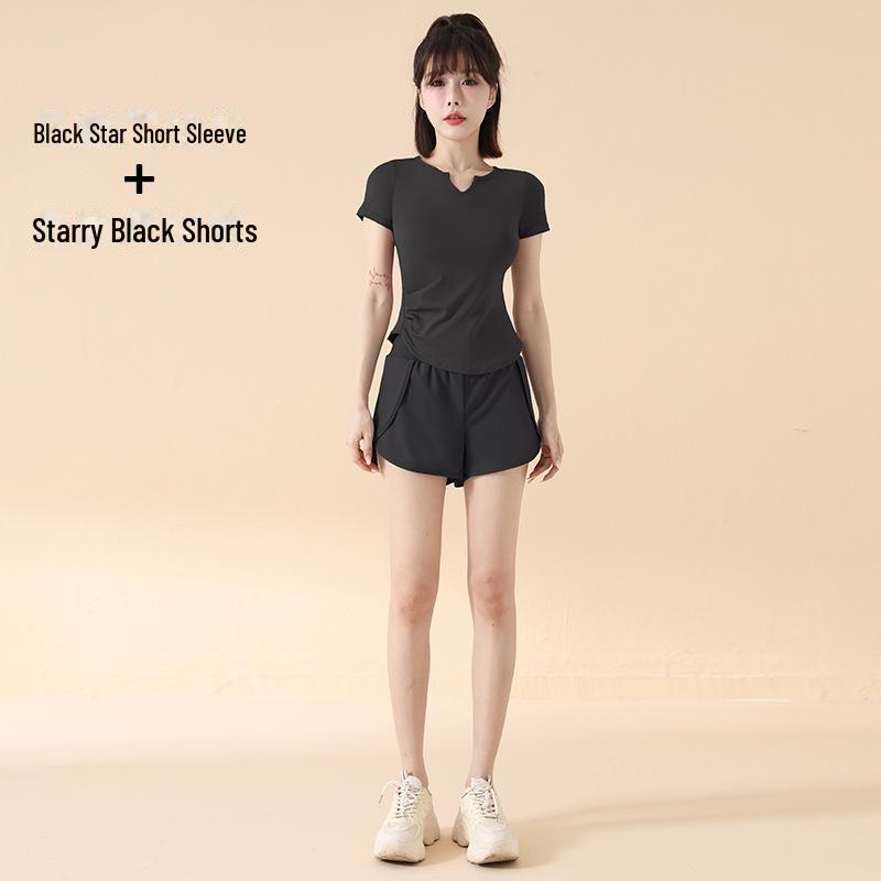 2025 Весна/Лето Быстросохнущий Спортивный Комплект Йоги – Облегающий Покрой, Короткий Рукав Одежда Для Фитнеса