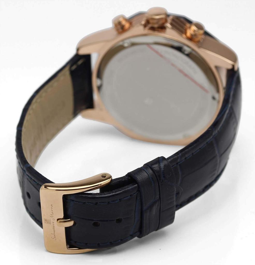 Watch Navy Chronograph 10 ATM Water Resistant Business Formal Leather Belt [Salvatore Mara] Men's SM15104S-PGNVPG