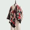 Autumn and Winter New Flower Imitation Cashmere Scarf Women's Versatile Velvet Thickened Warm Scarf High-end Elegant Shawl