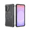 Rugged Carbon‑Fiber‑Texture Airbag Shock‑Absorbing Magnetic Hybrid TPU‑PC Phone Case, Protective Cover For Samsung Galaxy A56 5G