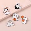 Zinc Zinc Alloy Halloween Ghost Brooches Enamel Halloween Brooches Ghost Enamel Pin  Gift for Kids