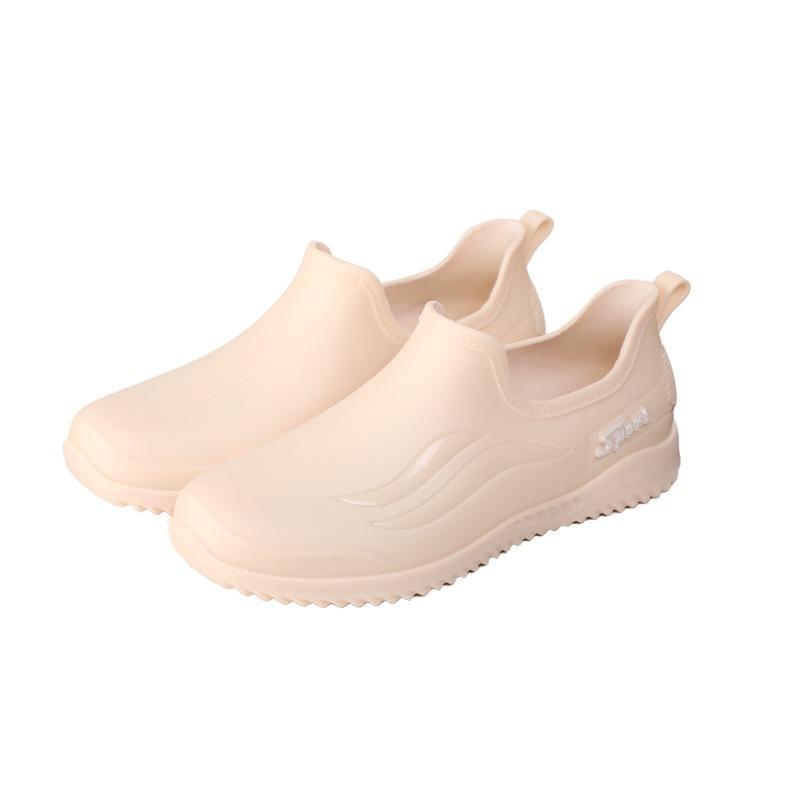 Elegant Shallow Rain Shoes Women's Fashion Low-top Short Tube Non-slip Waterproof Shoes Kitchen Work Rubber Shoes Summer
