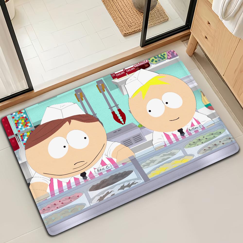 Мультяшный S-SOUTH PARK Забавная дверная коврик Ванная Микрофибра Декоративный Универсальный Фланелевый коврик для пола Быстросохнущий Впитывающий Нескользящая подошва