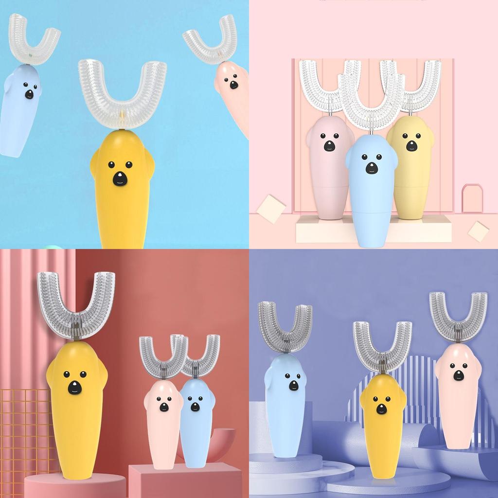 Нежная электрическая зубная щетка для детей с безопасным силиконовым дизайном и автоматической функциональностью